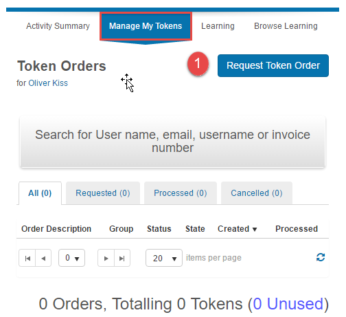 Request Token Order