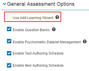 Add Learning Wizard option