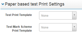 Paper Based Test Print Settings