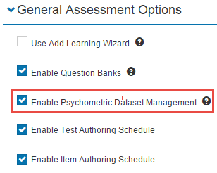 Psychometric option