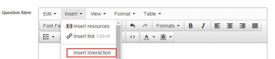Insert Interaction menu
