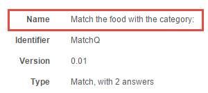 Question name field on form