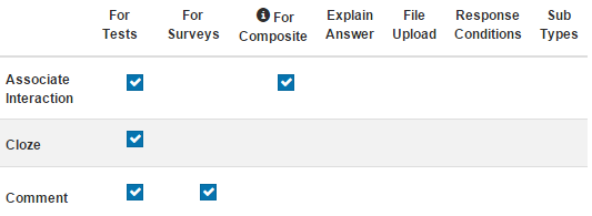 Available Question Types section