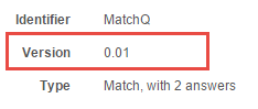 Version number on question
