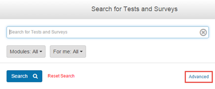 Advanced test filter