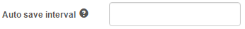 Auto Save Interval option