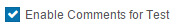Comments for Tests option