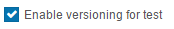 Versioning for Tests option