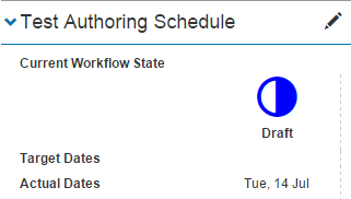 Test authoring schedule section