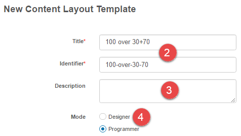 Layout template form