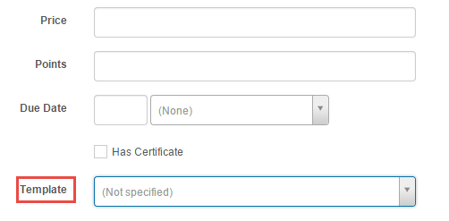 Template field on catalogue item