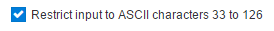 Restrict ASCII setting