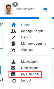 My Calendar in menu
