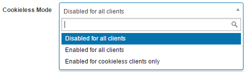 Cookieless mode setting