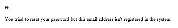 Email not found template