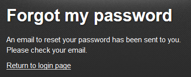 Generic error message