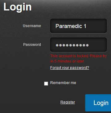 Lock message shown
