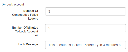 Lock account settings