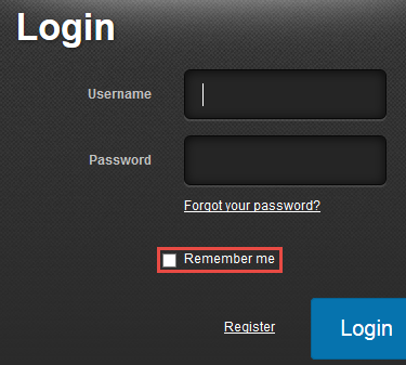 Remember Me on login screen