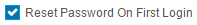 Reset password on first login
