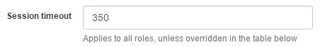 Session timeout setting