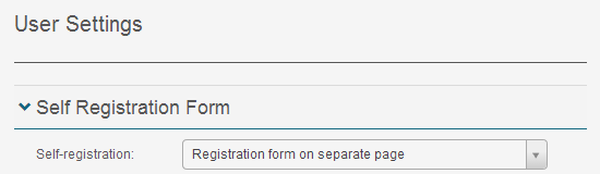 Self-Registration dropdown