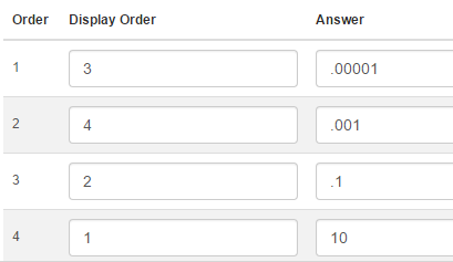 Sortable Quiz panel