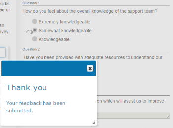 Survey Quiz panel