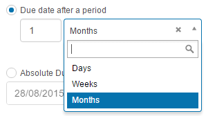 Due date after period setting