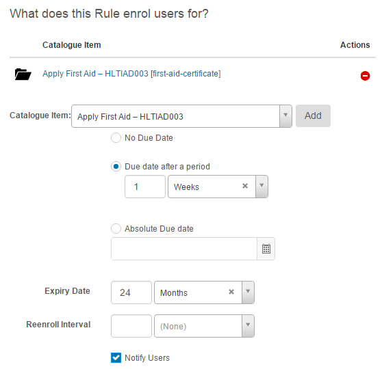 What does this rule enrol section