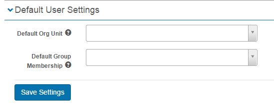 Default user settings