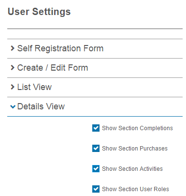 Details visibility settings