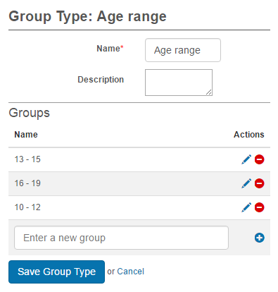 Set up group type