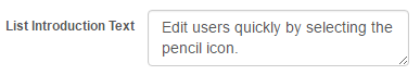 List intro setting