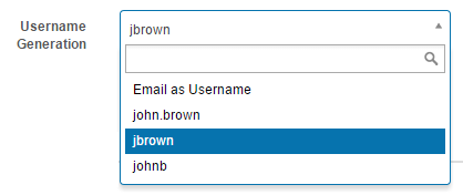 Username generation setting