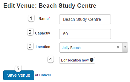 Edit Venue form