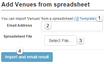 Import Venues form