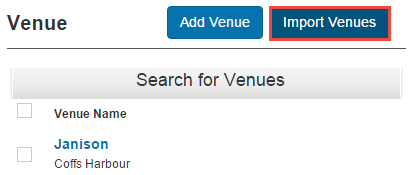 Import Venues menu