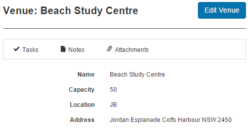Venue details screen