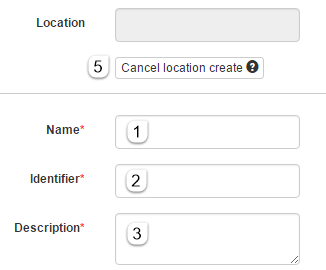 Create or edit location form