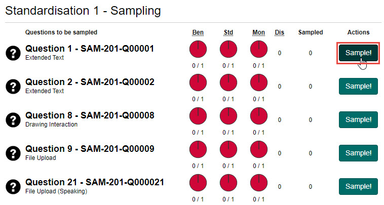 S1 Sampling – Sample button