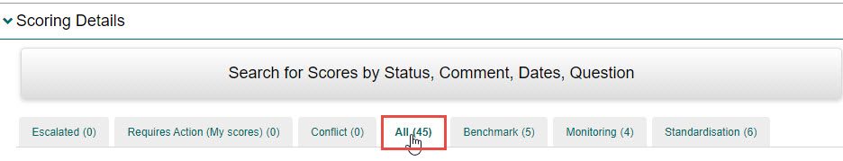 All tab in Scoring Details