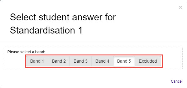 Band selection dialog