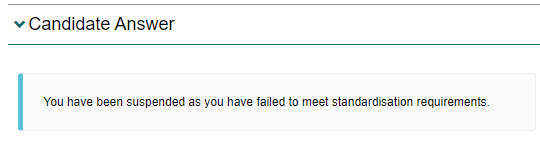 Failed standardisation notification