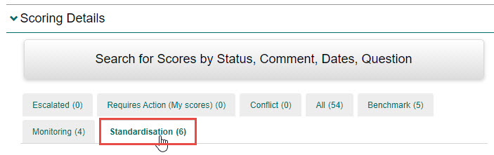 Standardisation tab