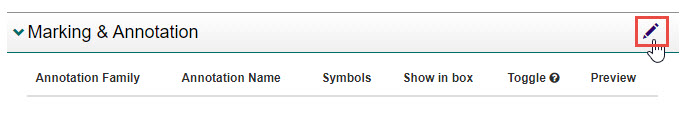 Edit icon for Marking and Annotation section