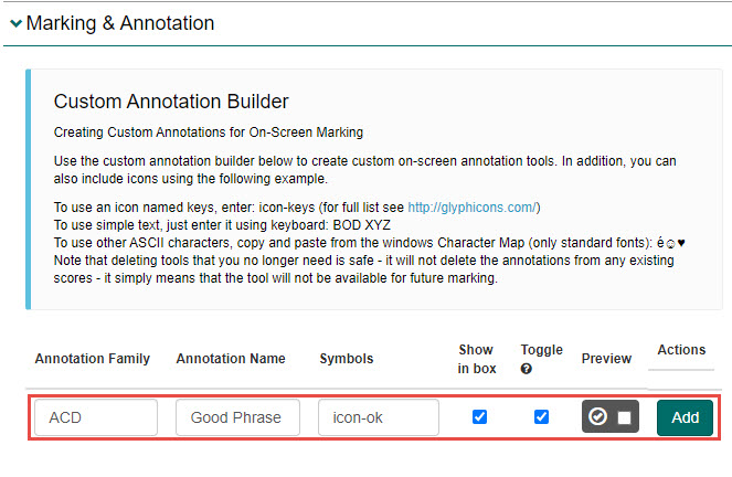 Add custom annotation tool form