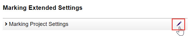 Marking Extended Settings screen