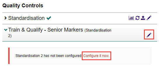 Edit icon for Train and Qualify – Senior Markers section