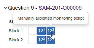 Manually allocated monitoring script selected